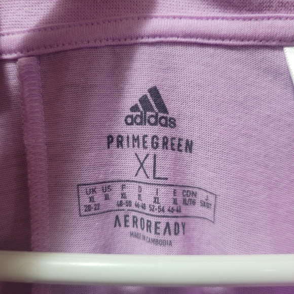 Adidas Pink Cropped V Neck T Shirt XL - Picture 3 of 4